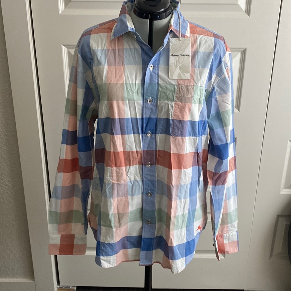 NWT Tommy Bahama Button Down Shirt 100% Cotton L